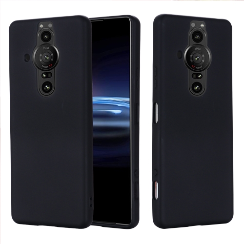 

For Sony Xperia Pro-I Pure Color Liquid Silicone Phone Case(Black)
