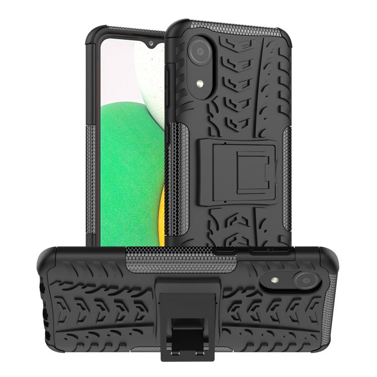 

For Samsung Galaxy A03 Core Tire Texture TPU + PC Phone Case(Black)