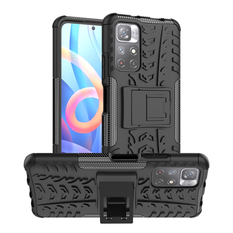 

For Xiaomi Redmi Note 11 5G Tire Texture TPU + PC Phone Case(Black)