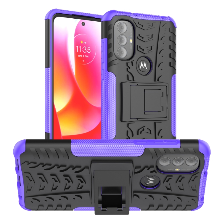 

For Motorola Moto G Power 2022 Tire Texture TPU + PC Phone Case(Purple)