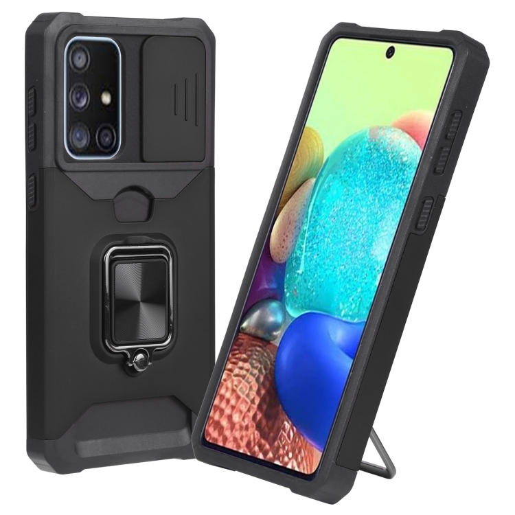 

For Samsung Galaxy A33 5G Sliding Camera Cover Design PC + TPU Shockproof Phone Case(Black)