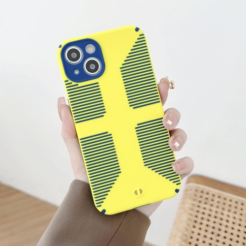 

Striped Cross Armor Phone Case For iPhone 13 Pro Max(Yellow)