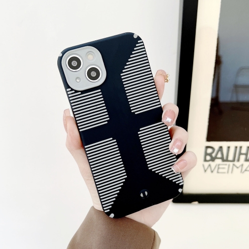 

Striped Cross Armor Phone Case For iPhone 12 Pro(Black)