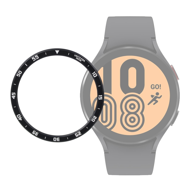 

For Samsung Galaxy Watch4 44mm Smart Watch Time Steel Bezel Ring(Black)