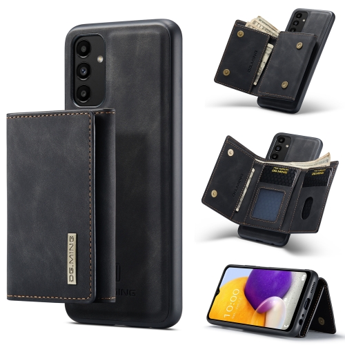 

For Samsung Galaxy A13 4G DG.MING M1 Series 3-Fold Multi Card Wallet + Magnetic Phone Case(Black)