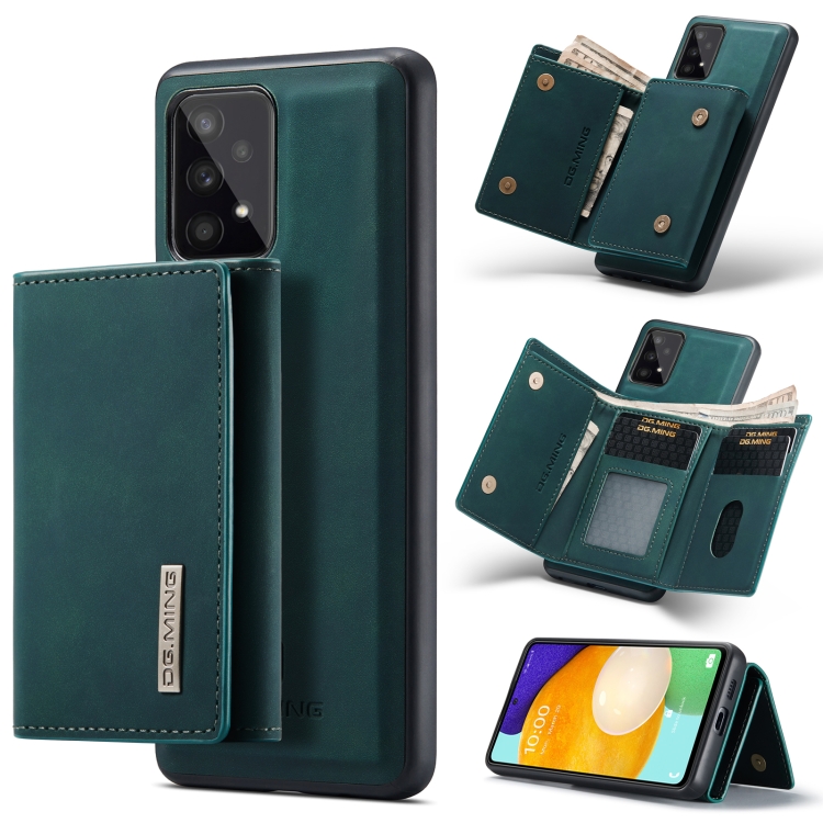 

For Samsung Galaxy A53 5G DG.MING M1 Series 3-Fold Multi Card Wallet + Magnetic Phone Case(Green)