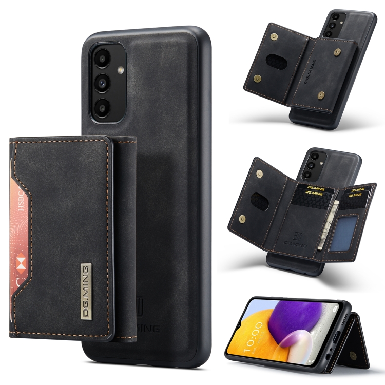 

For Samsung Galaxy A13 4G DG.MING M2 Series 3-Fold Multi Card Bag + Magnetic Phone Case(Black)