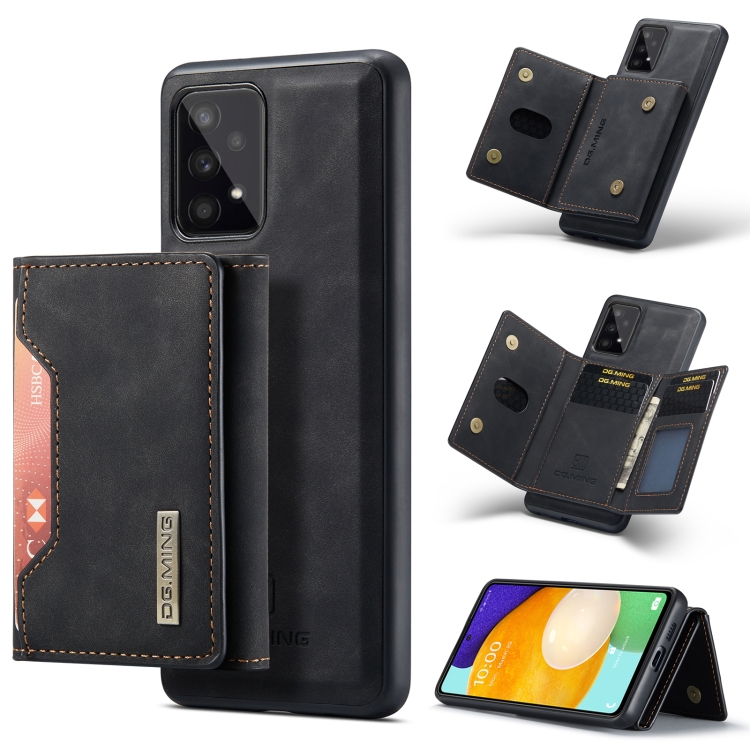 

For Samsung Galaxy A53 5G DG.MING M2 Series 3-Fold Multi Card Bag + Magnetic Phone Case(Black)