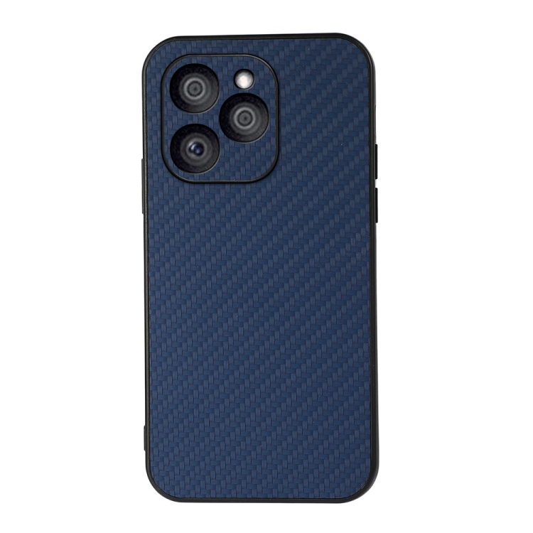 

For Honor 60 SE Accurate Hole Carbon Fiber Texture Shockproof Phone Case(Blue)