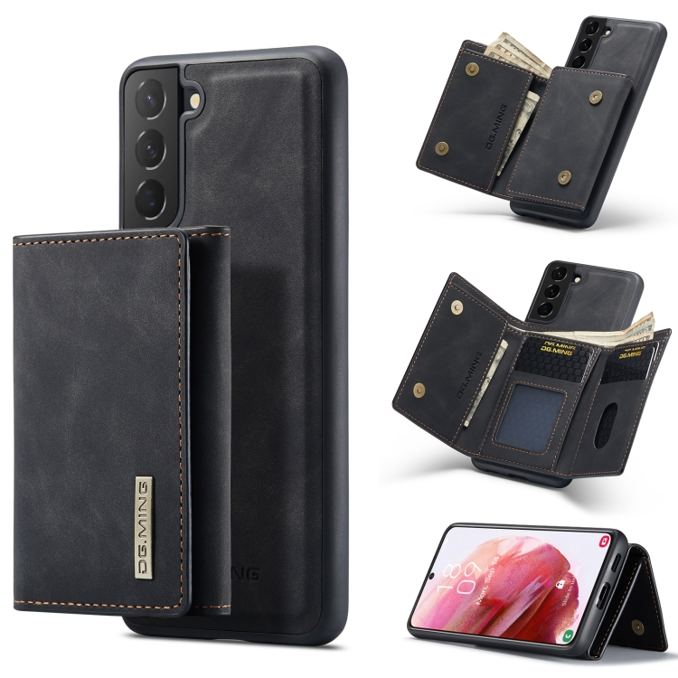 

For Samsung Galaxy S22 5G DG.MING M1 Series 3-Fold Multi Card Wallet + Magnetic Phone Case(Black)
