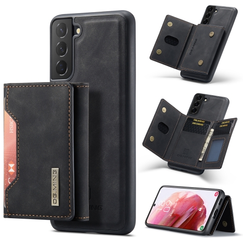 

For Samsung Galaxy S22+ 5G DG.MING M2 Series 3-Fold Multi Card Bag + Magnetic Back Cover Phone Case(Black)