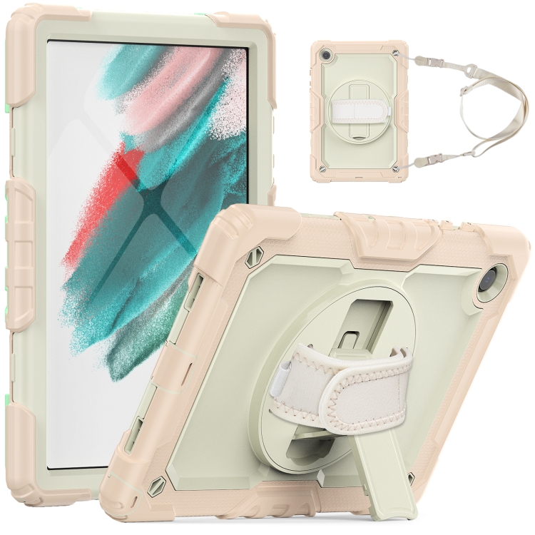 

For Samsung Galaxy Tab A8 10.5 2021 X200 / X205 Silicone + PC Tablet Case(Beige + Rose Gold)