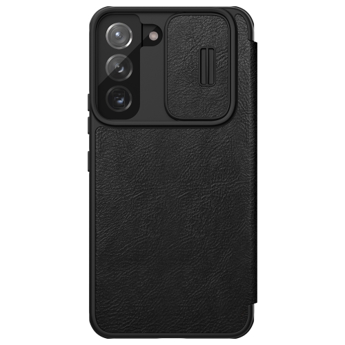 

For Samsung Galaxy S22+ 5G NILLKIN QIN Series Pro Sliding Camera Cover Design Leather Phone Case(Black)