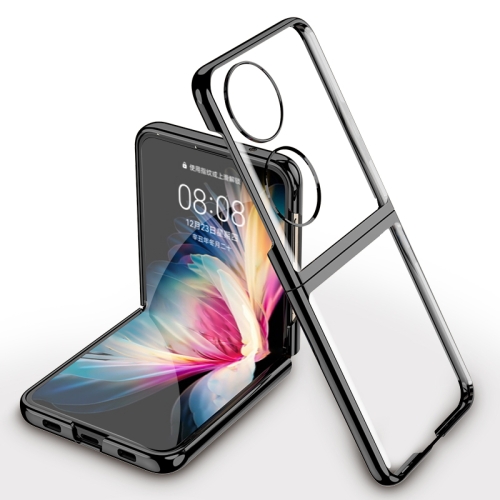 

For Huawei P50 Pocket GKK Transparent TPU + Plating Phone Case(Black)