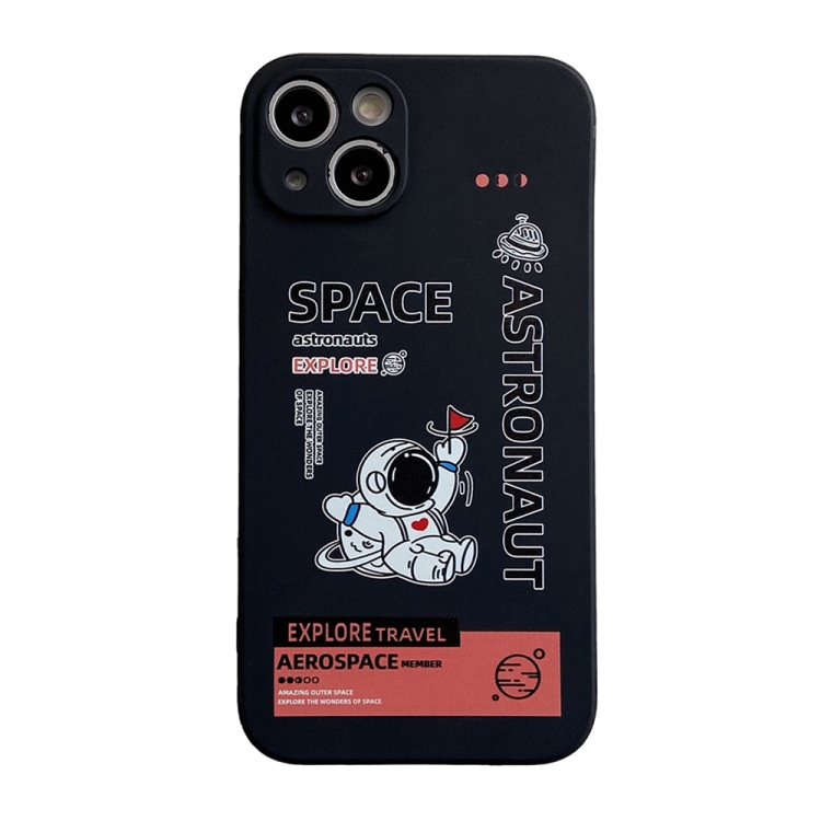 

For iPhone 13 Aerospace Pattern TPU Phone Case(Space Messenger Black)