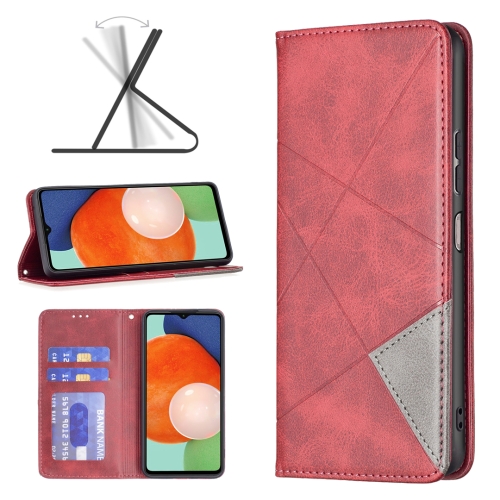 

For Samsung Galaxy A13 4G Prismatic Invisible Magnetic Leather Phone Case(Red)