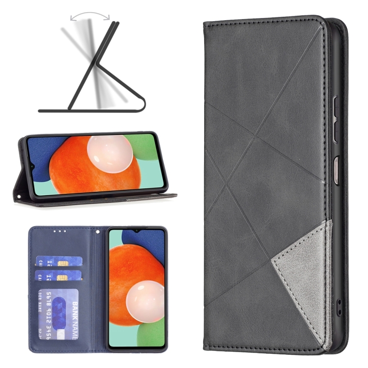 

For Samsung Galaxy A13 4G Prismatic Invisible Magnetic Leather Phone Case(Black)