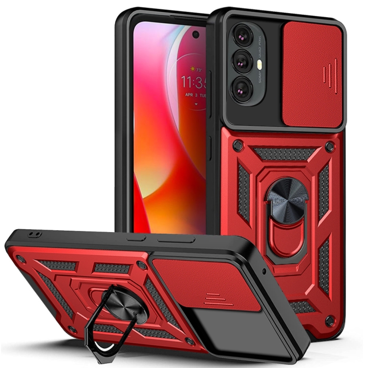 

For Motorola Moto G Power 2022 Sliding Camera Cover Design TPU + PC Phone Case(Red)