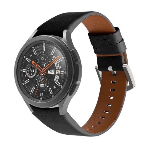 

For Samsung Galaxy Watch4 40mm / 44mm Genuine Leather Watch Band(Black)