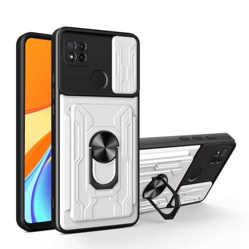 

For Xiaomi Redmi 9C Sliding Camshield Card Phone Case(White)