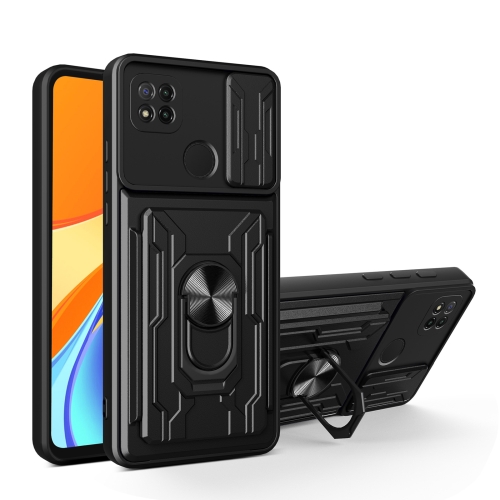 

For Xiaomi Redmi 9C Sliding Camshield Card Phone Case(Black)