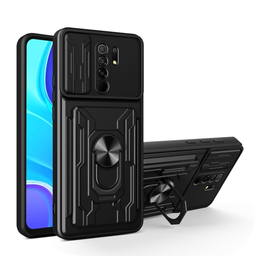 

For Xiaomi Redmi 9 Sliding Camshield Card Phone Case(Black)