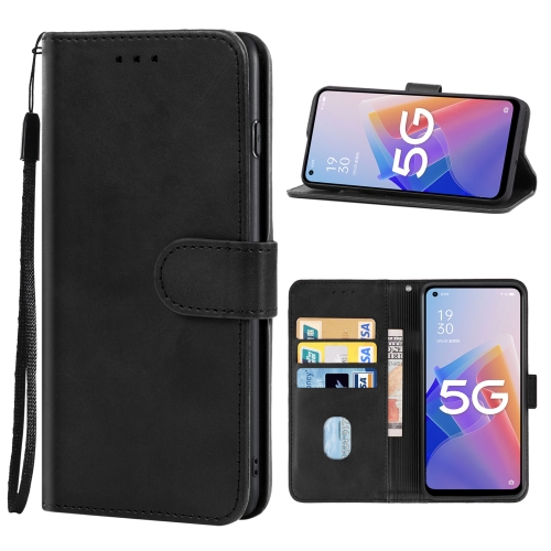 

For OPPO A96 4G / A36 4G / A76 4G / K10 4G Leather Phone Case(Black)