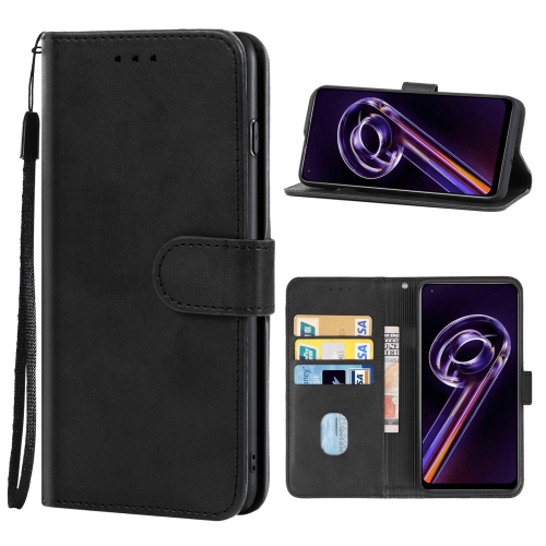 

For OPPO Realme 9 Pro Leather Phone Case(Black)