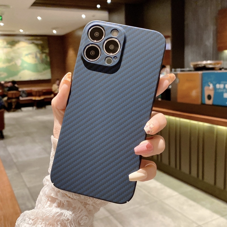 

Kevlar Carbon Fiber Texture Protective Phone Case For iPhone 11(Dark Blue)