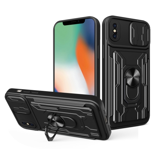 

Sliding Camshield Card Phone Case For iPhone XS Max(Black)