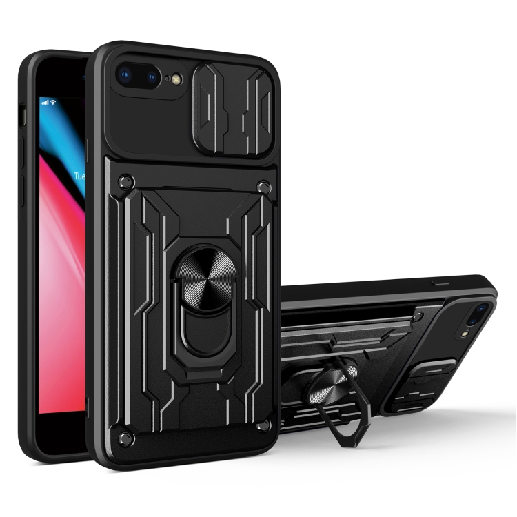 

Sliding Camshield Card Phone Case For iPhone 7 Plus / 8 Plus(Black)