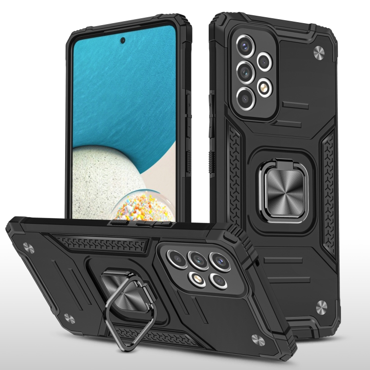 

For Samsung Galaxy A33 5G Magnetic Armor TPU + PC Holder Phone Case(Black)