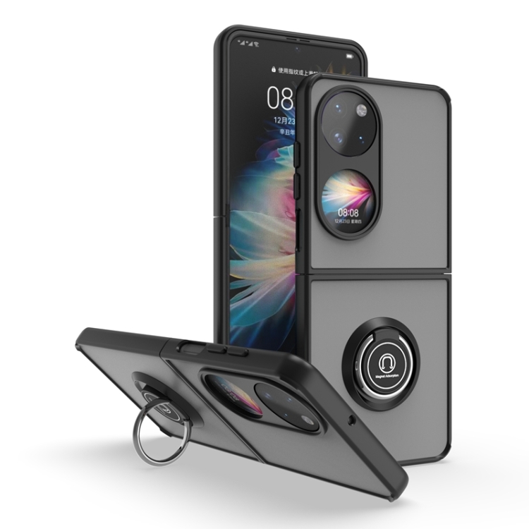 

For Huawei P50 Pocket Q Shadow 1 Series TPU + PC Holder Phone Case(Black)