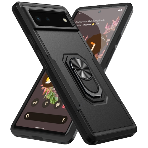 For Google Pixel 6 Pioneer Armor Heavy Duty PC + TPU Holder Phone Case(Black)