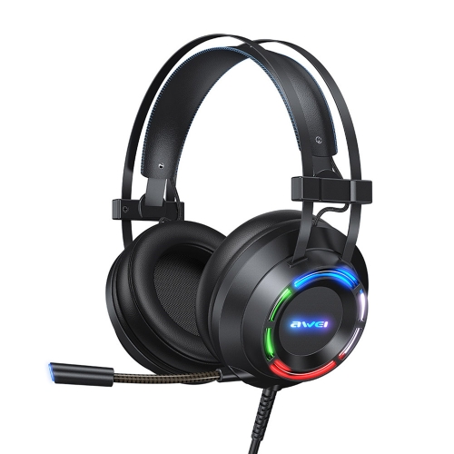 

awei GM-2 USB + 3.5mm Ambient Light Gaming Wired Headset with Microphone(Black)