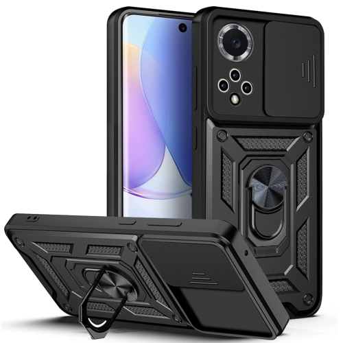 

For Huawei nova 9 Sliding Camera Cover TPU+PC Phone Case(Black)