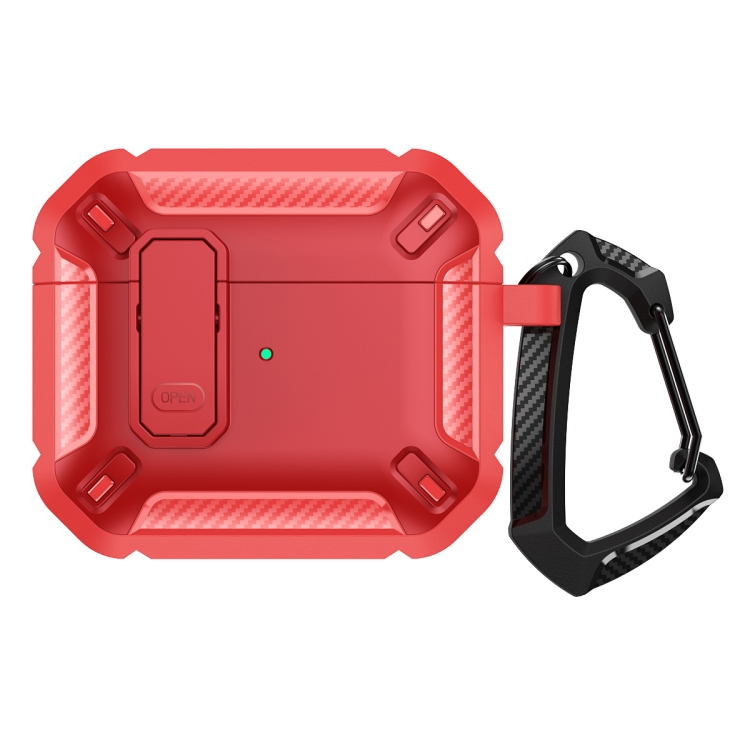 

Shield Shockproof Earphone Protective Case with Hook For AirPods 3(Red)