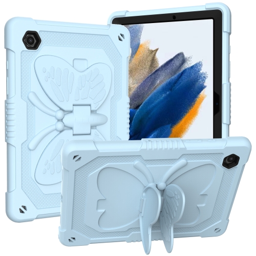 

For Samsung Galaxy Tab A8 10.5 2021 Beige PC + Silicone Holder Tablet Case(Ice Blue)