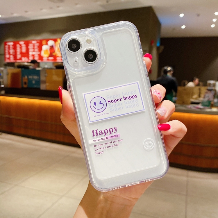 

Transparent TPU Shockproof Phone Case For iPhone 12 Pro Max(Happy Smiley)