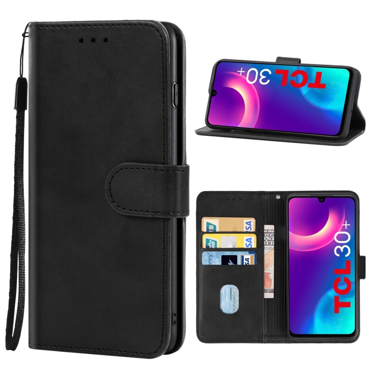 

Leather Phone Case For TCL 30+(Black)