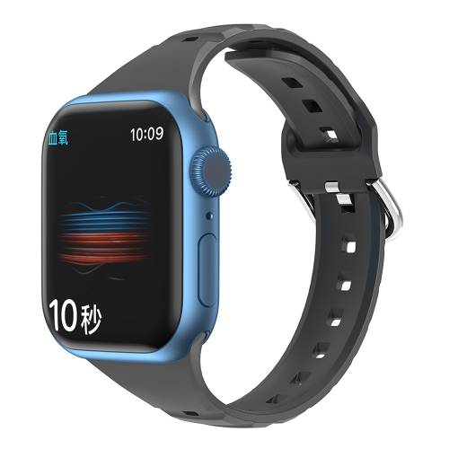 

Silicone Small Waist Watchband For Apple Watch Series 7 41mm / 6&SE&5&4 40mm / 3&2&1 38mm(Black)