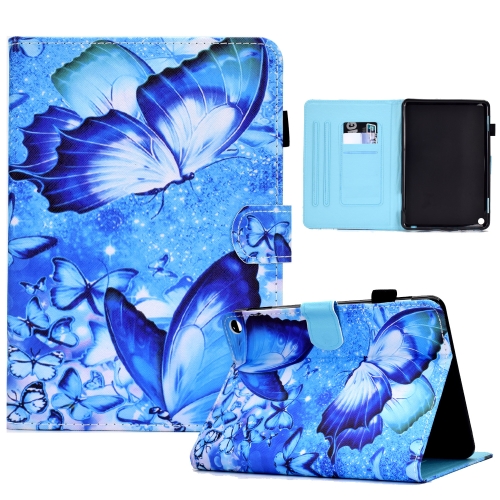 

For Amazon Kindle Fire HD 8 2020 Sewing Pen Slot Leather Tablet Case(Butterflies)