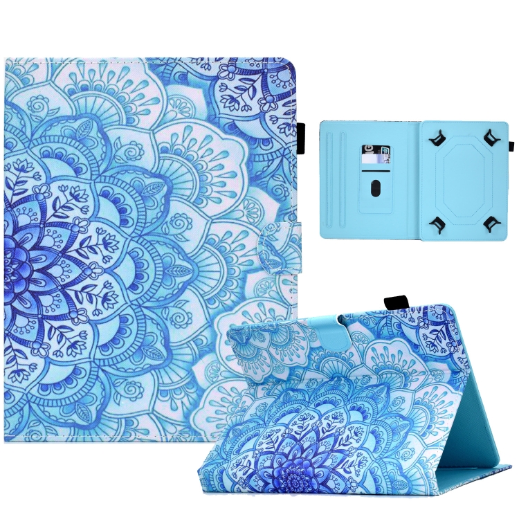 

For 8 inch Tablet Electric Pressed TPU Leather Tablet Case(Green Flower)