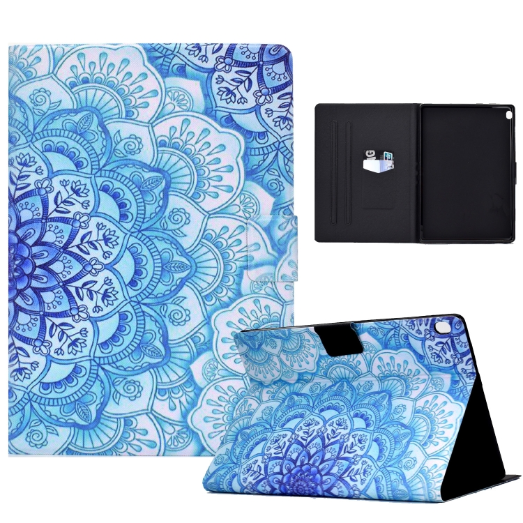 

For Lenovo Tab M10 Electric Pressed TPU Leather Tablet Case(Green Flower)