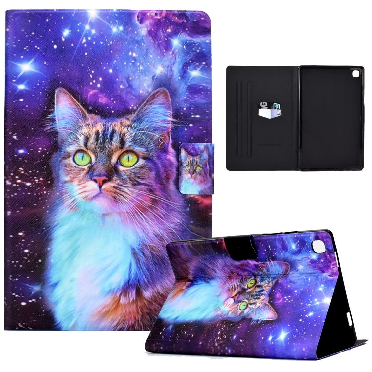 

For Samsung Galaxy Tab S6 Lite Electric Pressed TPU Leather Tablet Case(Green Flower)