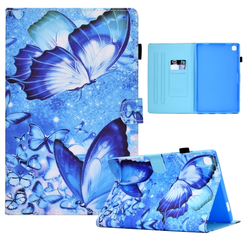 

For Samsung Galaxy Tab A7 10.4 2020 T500 Sewing Pen Slot Leather Tablet Case(Butterflies)