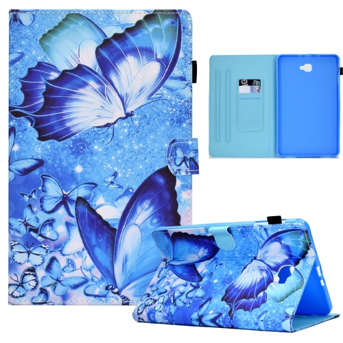 

For Samsung Galaxy Tab A 10.1 2016 T580 Sewing Pen Slot Leather Tablet Case(Butterflies)