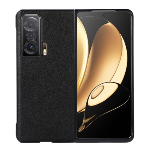 

For Honor Magic V Two-color Litchi Texture Phone Case(Black)
