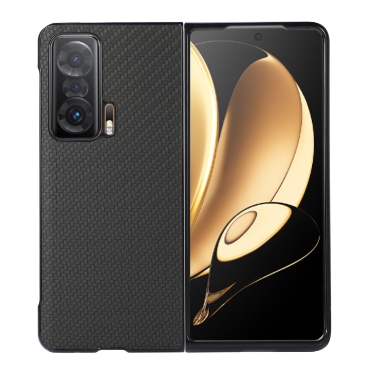 

For Honor Magic V Carbon Fiber Texture Shockproof Protective Phone Case(Black)