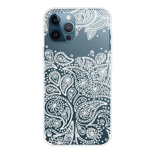 

For iPhone 12 / 12 Pro Gradient Lace Transparent TPU Phone Case(White)